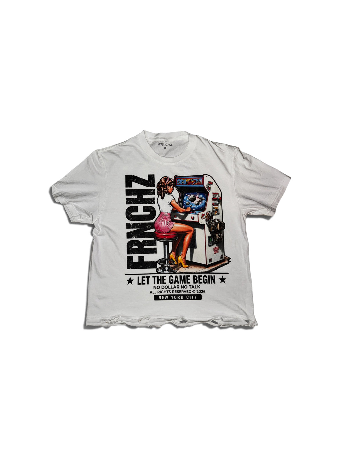 FRNCHZ “LET THE GAME BEGIN” WHITE TEE
