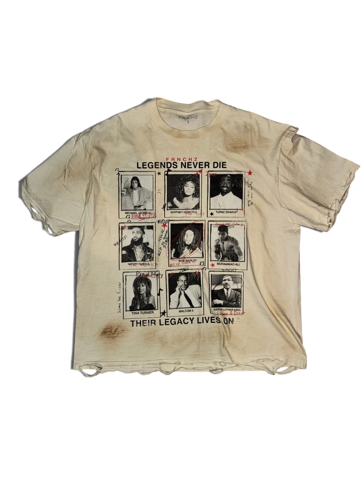 FRNCHZ Limited edition “Legends Never Die” Vintage Tee