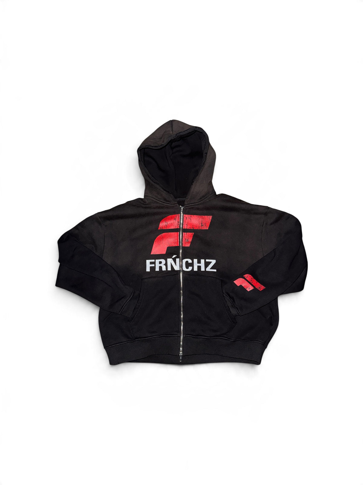 FRNCHZ Signature Zip-Up Hoodie Black & Red